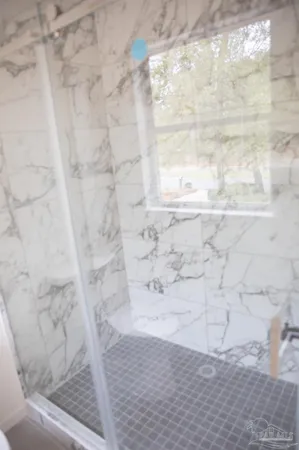 a bathroom with a shower