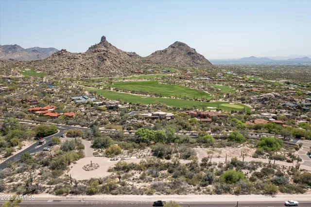 a view of a city with mountain