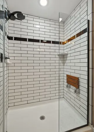 a bathroom with a shower