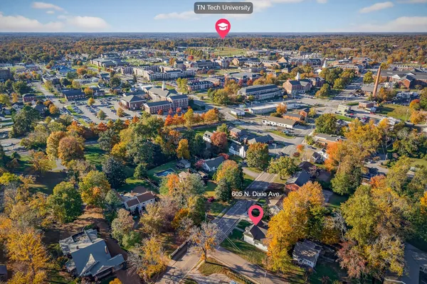an aerial view of a houses