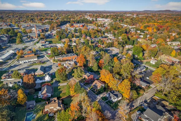 an aerial view of multiple house