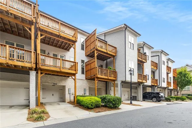 a street view along with building