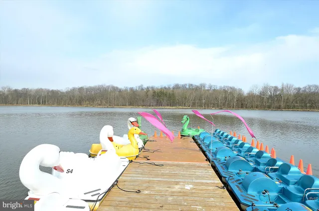 a view of a lake with a mountain view