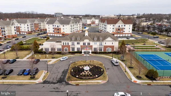a city view with tall buildings