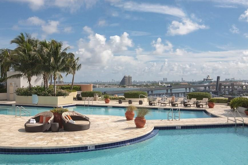 253 Northeast 2nd Street, Unit 421 Miami, FL 33132 - Photo 19 of 39 a view of a swimming pool with outdoor seating