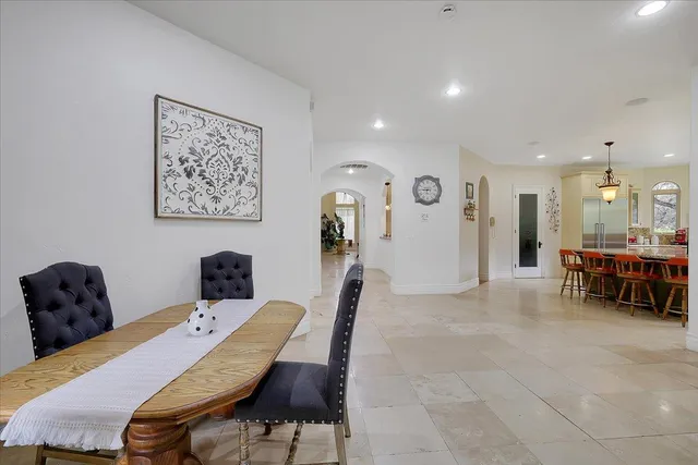 a workspace with furniture and a area