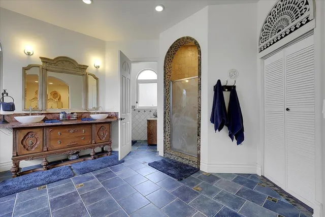 a view of living room and bathroom