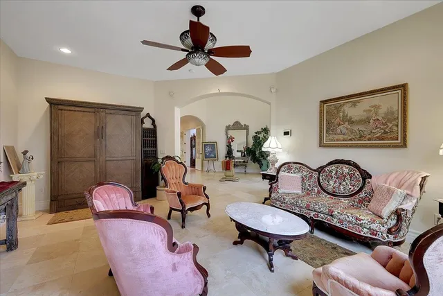 a view of a livingroom with furniture and a couch