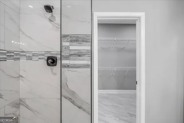 a bathroom with a shower