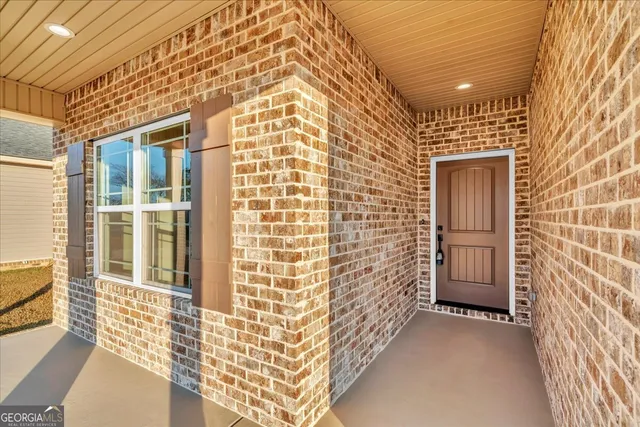 front view of a brick house