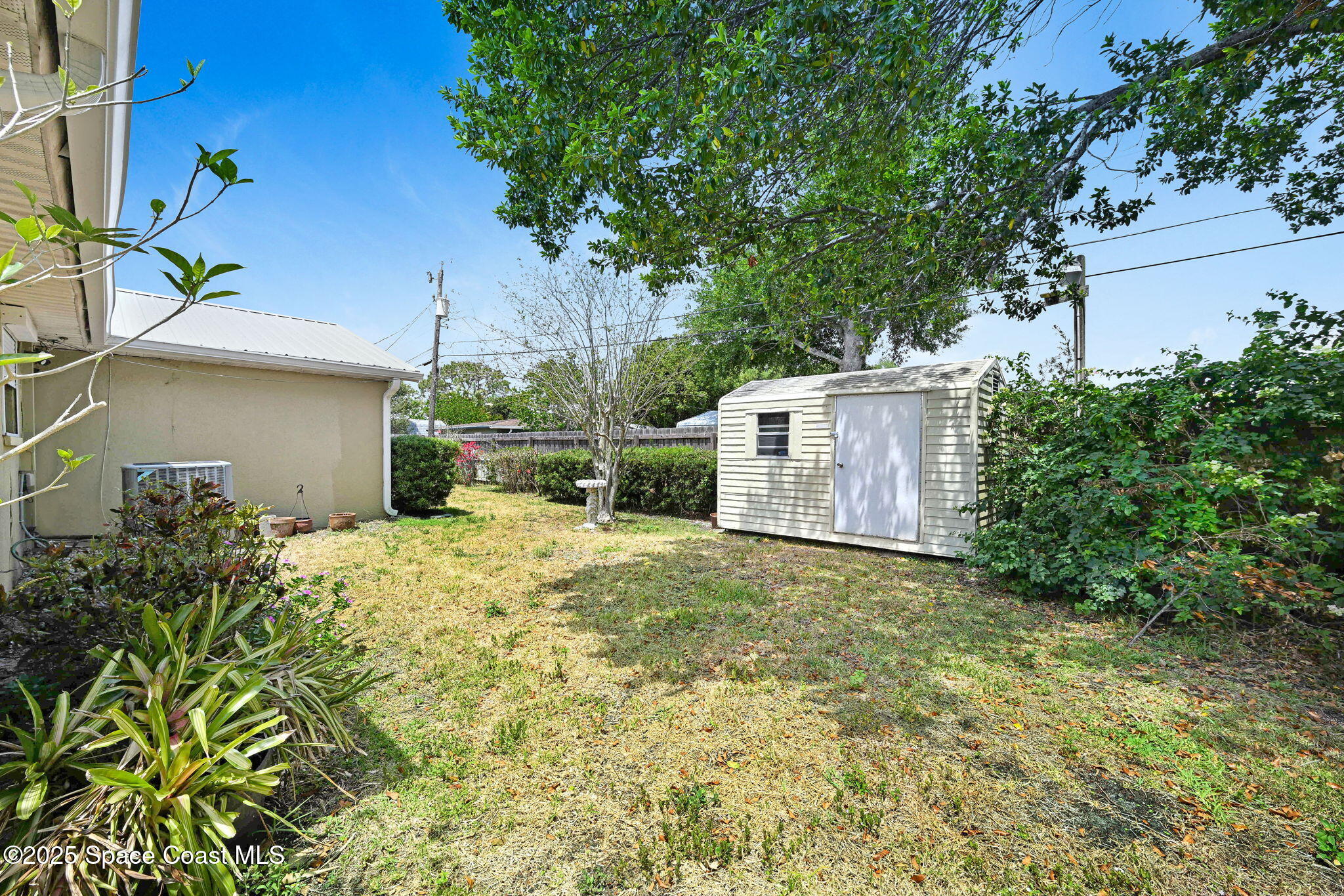 1208 Duke Way Cocoa, FL 32922 - Photo 34 of 34 a backyard of a house with plants and large tree