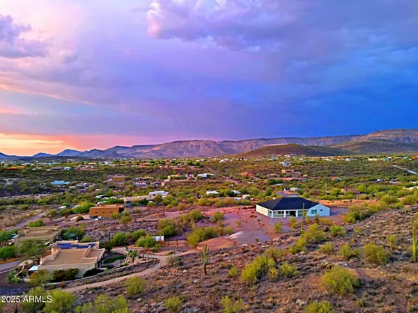 a view of city and mountain