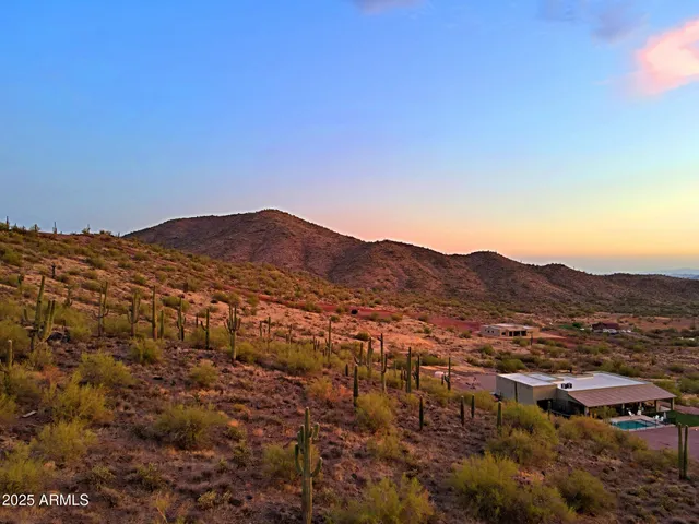 a view of city and mountain