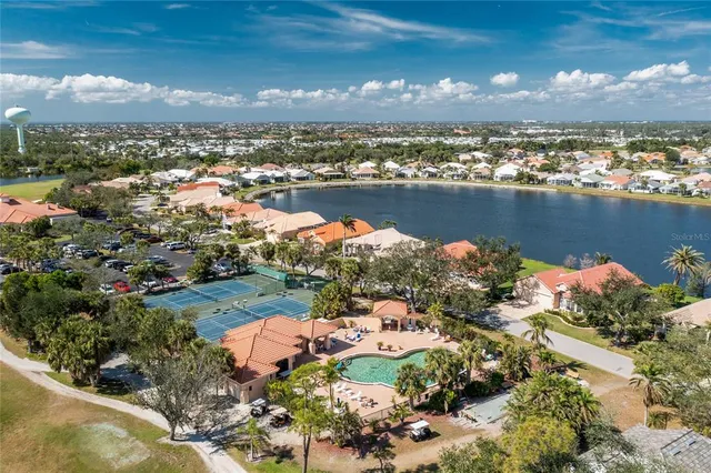 a city view with lake