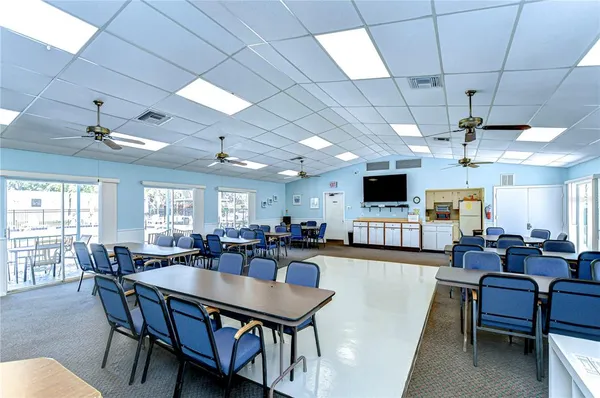 a view of a dining area with furniture