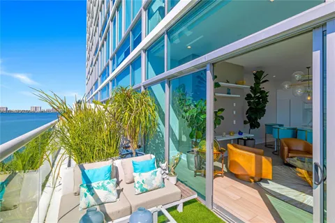 a outdoor living space with furniture