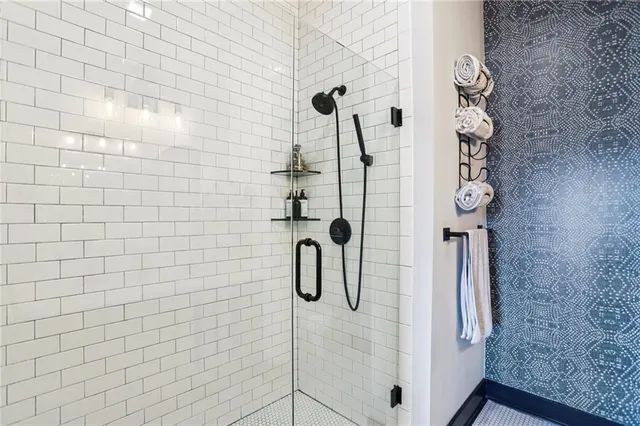 a bathroom with a shower