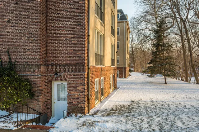 a view of a brick building