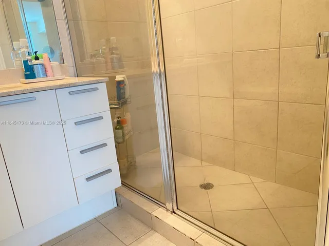a bathroom with a shower