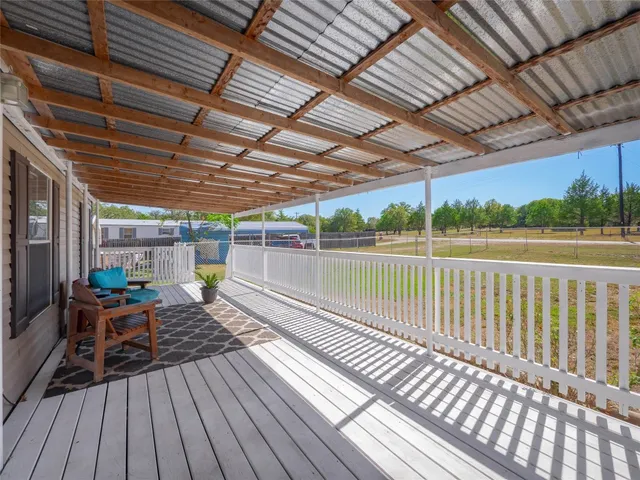a view of a wooden deck