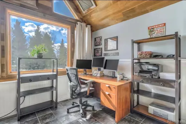 a view of a workspace with a window