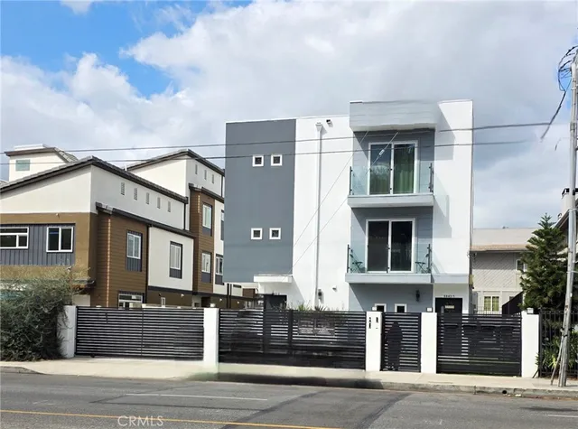 front view of a building with a street