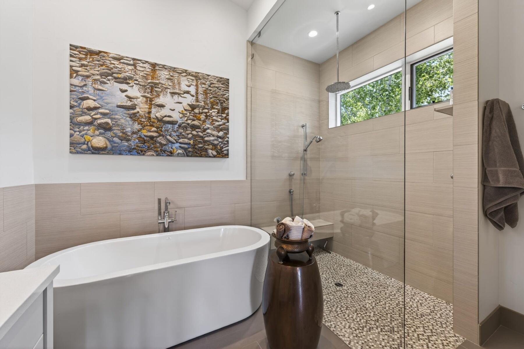 61487 Hackleman Court Bend, OR 97702 - Photo 22 of 35 a bathroom with a sink and a shower