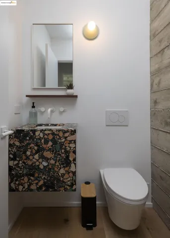a view of a bench in roof of a house