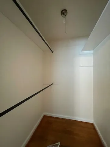 a view of small space with empty racks