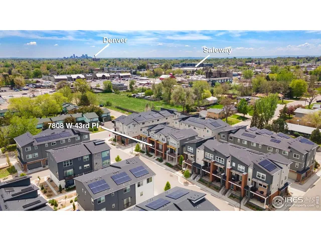 an aerial view of multiple house