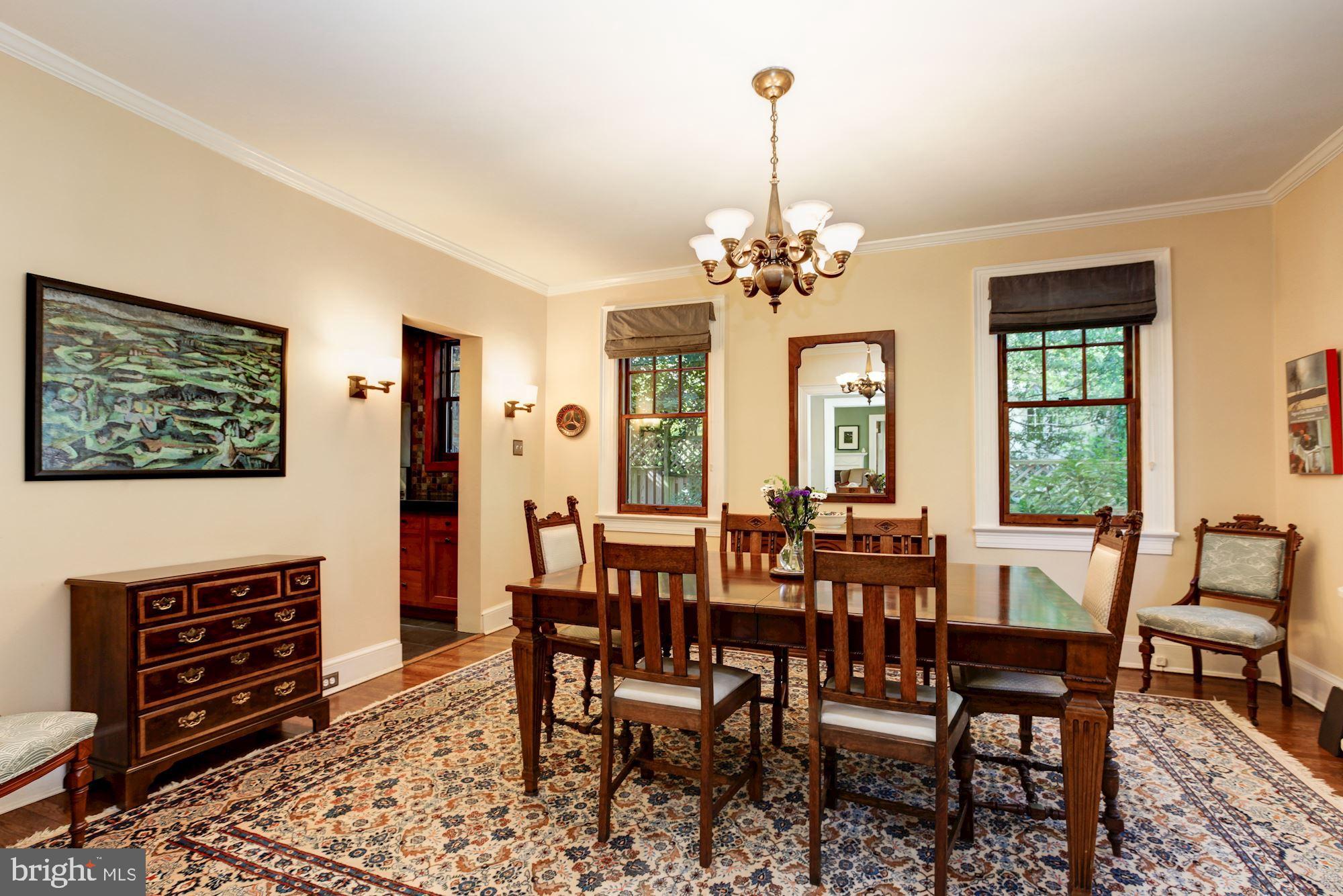 2840 Chesapeake Street Northwest Washington, DC 20008 - Photo 10 of 39 Dining room with custom light fixtures