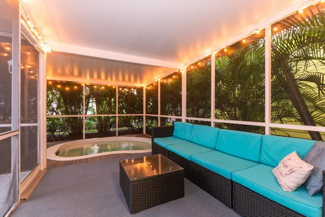 a outdoor view with a sitting space