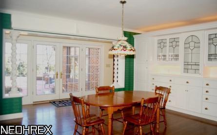 657 Ridgecrest Road Akron, OH 44303 - Photo 10 of 25 The breakfast room with lovely built-in cabinetry. All of the cabinetry have maple wood interiors. The French doors open to the terrace and views of the impressive and beautifully landscaped backyard.