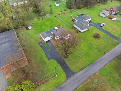 an aerial view of multiple house