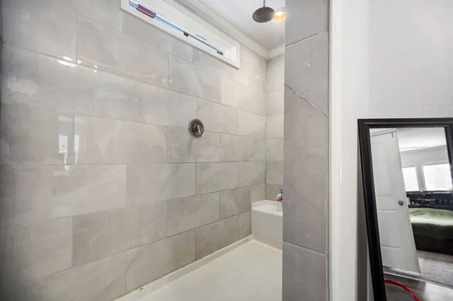 a view of a livingroom with furniture and a fireplace