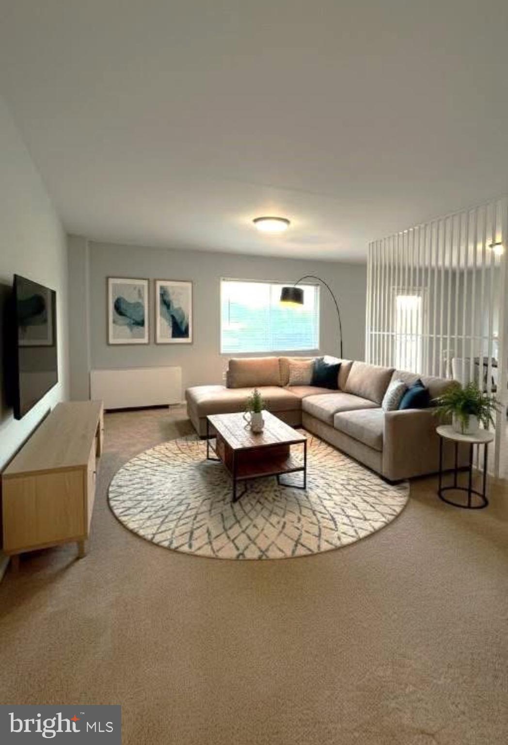 1111 University Boulevard West, Unit 501A Silver Spring, MD 20902 - Photo 3 of 13 a living room with furniture and a flat screen tv