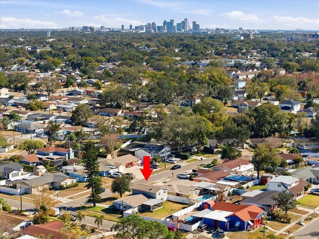 an aerial view of a city
