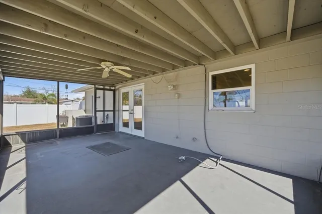 a view of a room with an empty space