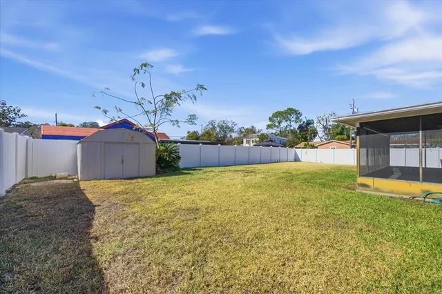 a view of a backyard