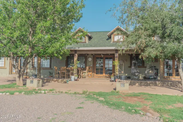 a front view of a building with street view