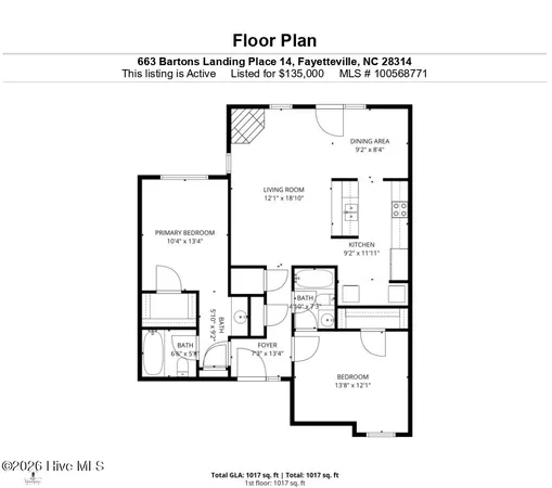 $1,100 | 663 Bartons Landing Place, Unit 14, Fayetteville, NC 28314