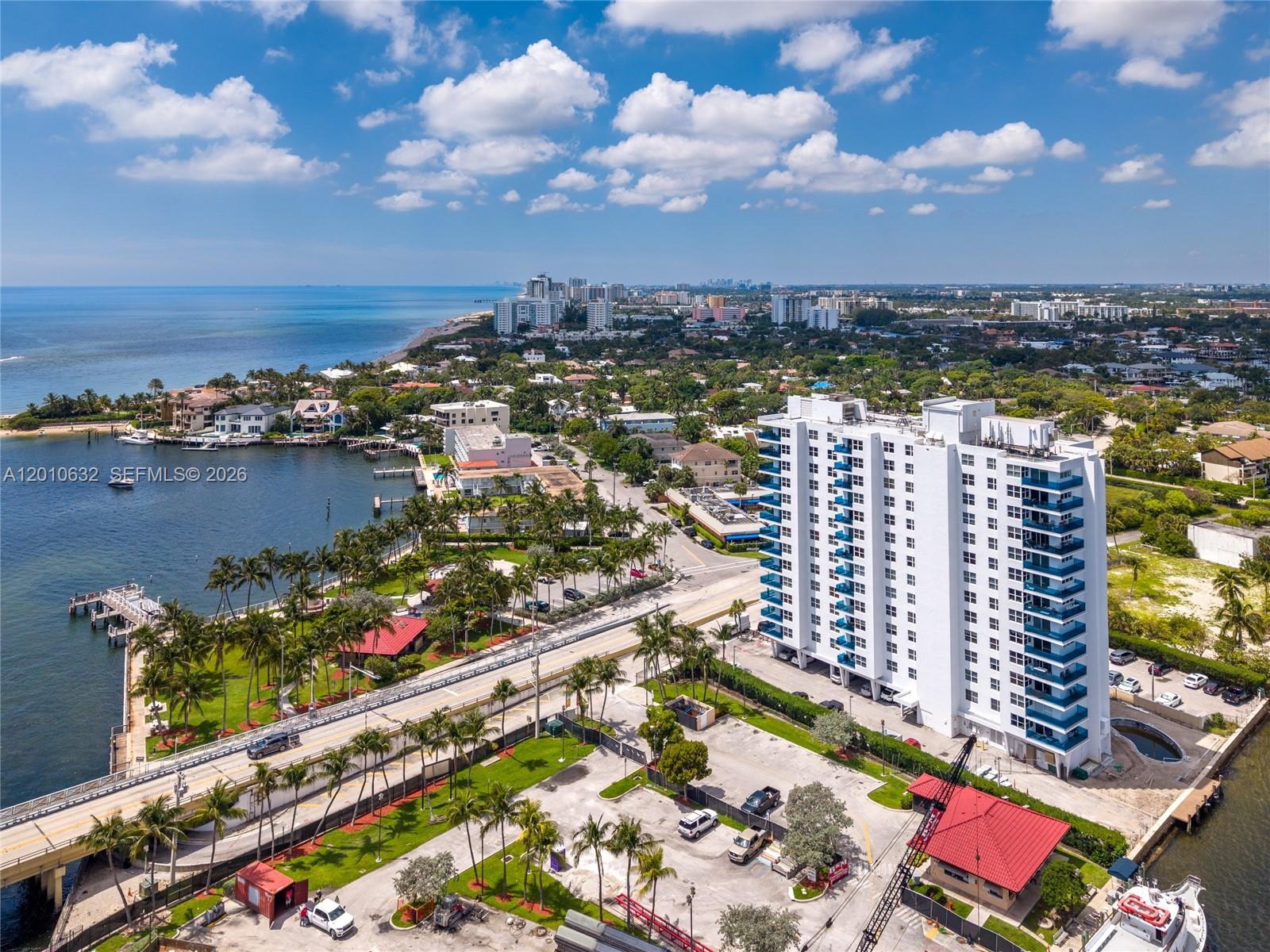 2639 North Riverside Drive, Unit 501 Pompano Beach, FL 33062 - Photo 32 of 39 an aerial view of city and lake