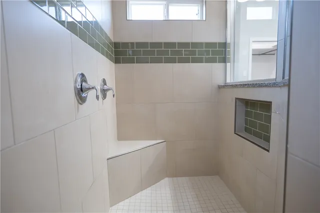 a view of small space with racks on the wall