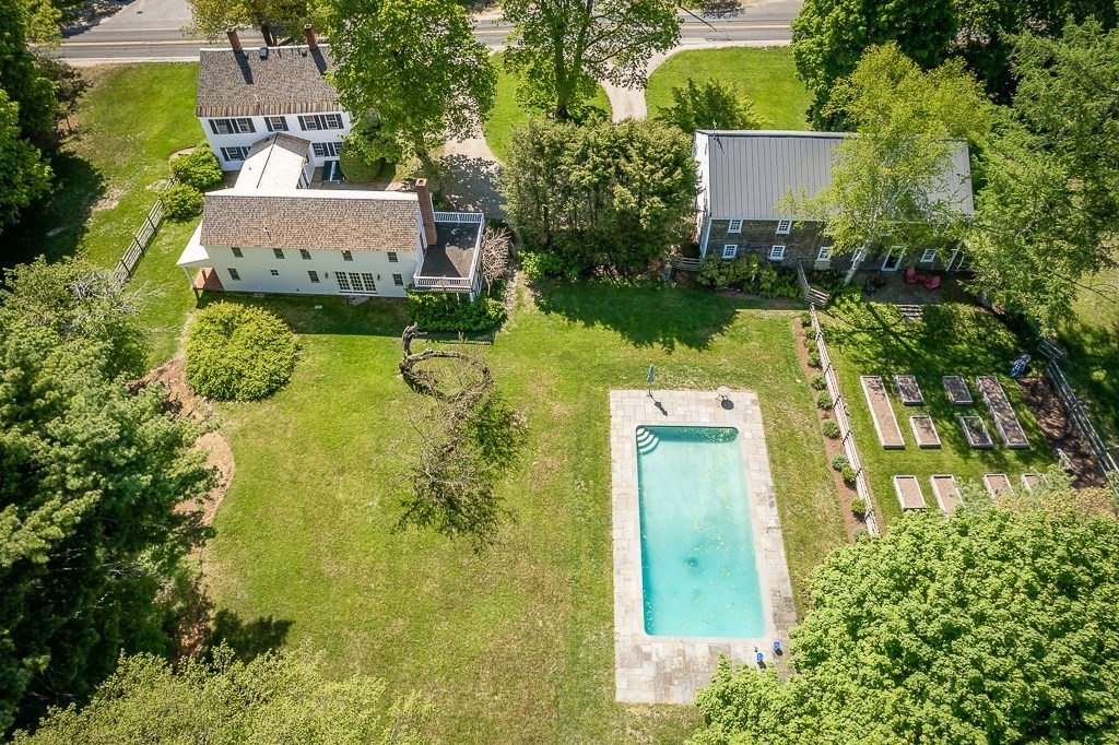 5 Middleton Road Boxford, MA 01921 - Photo 35 of 41 an aerial view of a house with swimming pool outdoor seating and yard