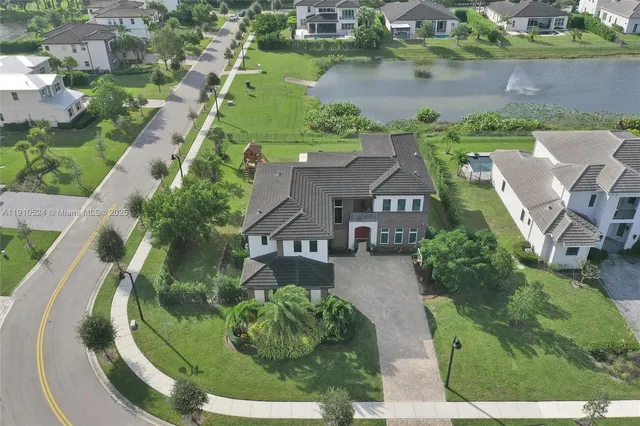 an aerial view of a house