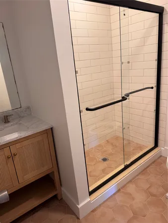 a bathroom with a shower