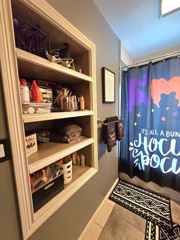 a room with storage and utility