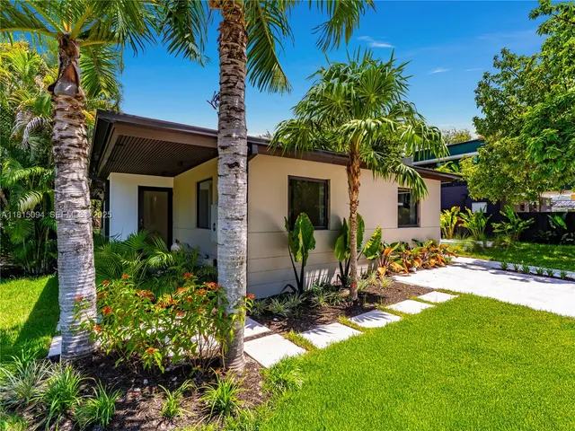 a view of street and trees
