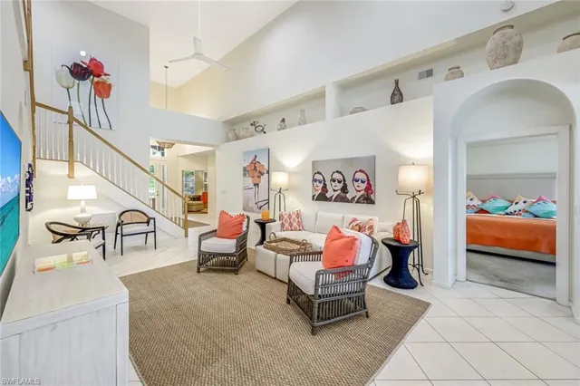 a living room with furniture and a couch