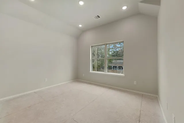 an empty room with a window